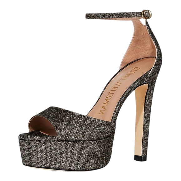 STUART WEITZMAN Womens Brown 1-1/2" Platform Discoplatform Stiletto Sandal - Picture 2 of 4